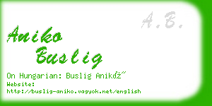 aniko buslig business card